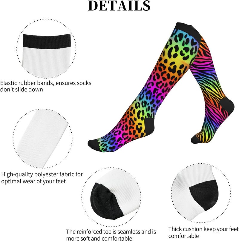 thmnj Compression Socks Knee High Support Socks for Women Men Circulation Stockings for Athletic Running Cycling Flying - Image 3